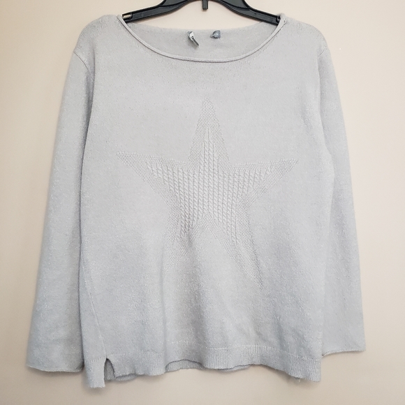 Wit and wisdom knit star sweater M grey - Picture 2 of 5